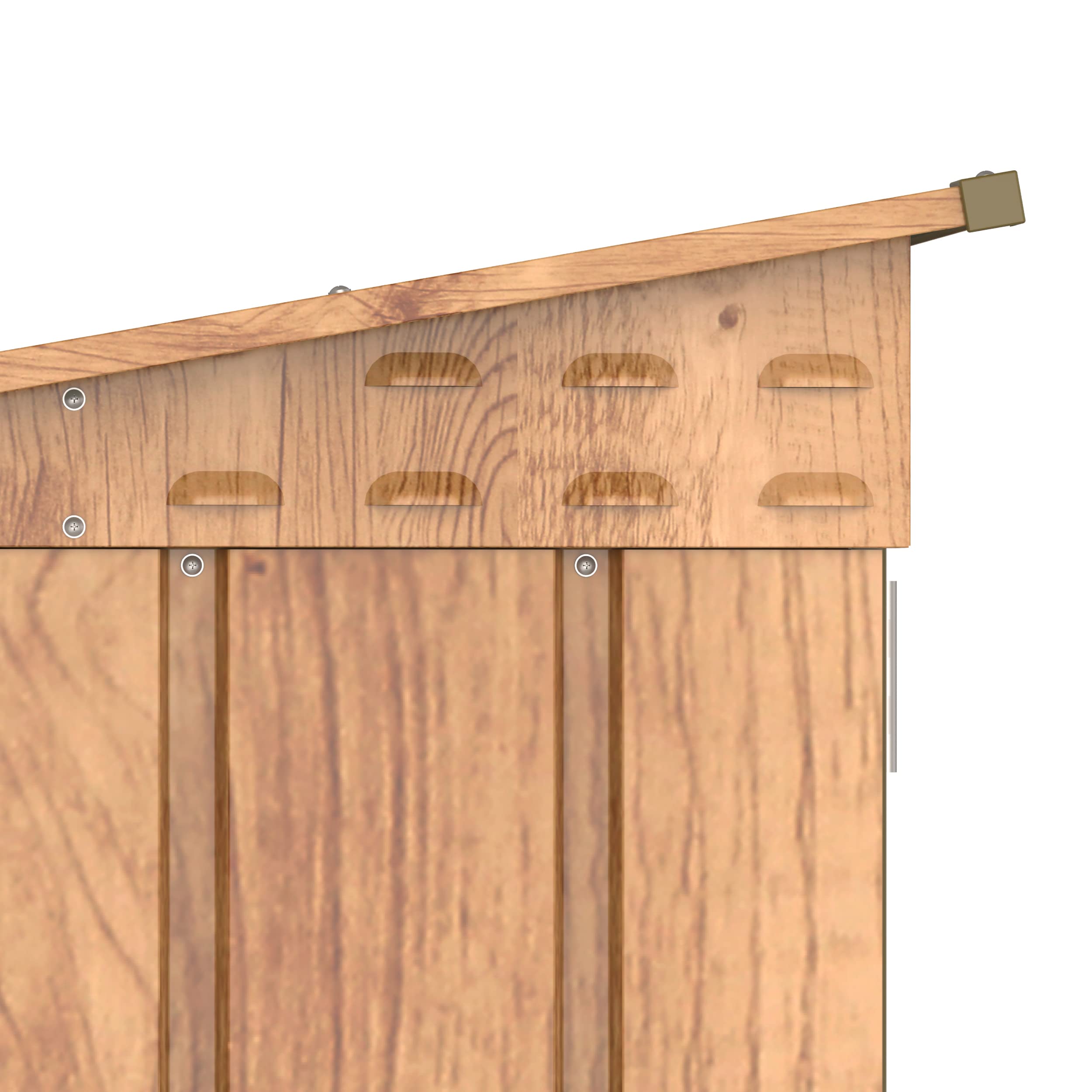 Duramax Abri à vélos pour 2 vélos avec portes doubles verrouillables entièrement larges, abri de stockage en métal, abri de jardin pour vélos, stockage de vélos, 203 x 101 x 146 cm, grain de bois