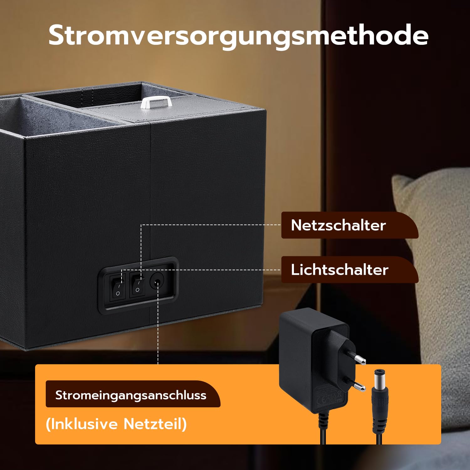 Mcbazel Automatische Uhrenbeweger 2 Uhren, Multifunktionaler Watch Winder Leder Automatische Uhrenanzeige LED-Licht Leisem Motor Luxuriöse Schmuckaufbewahrungsbox -Färberei