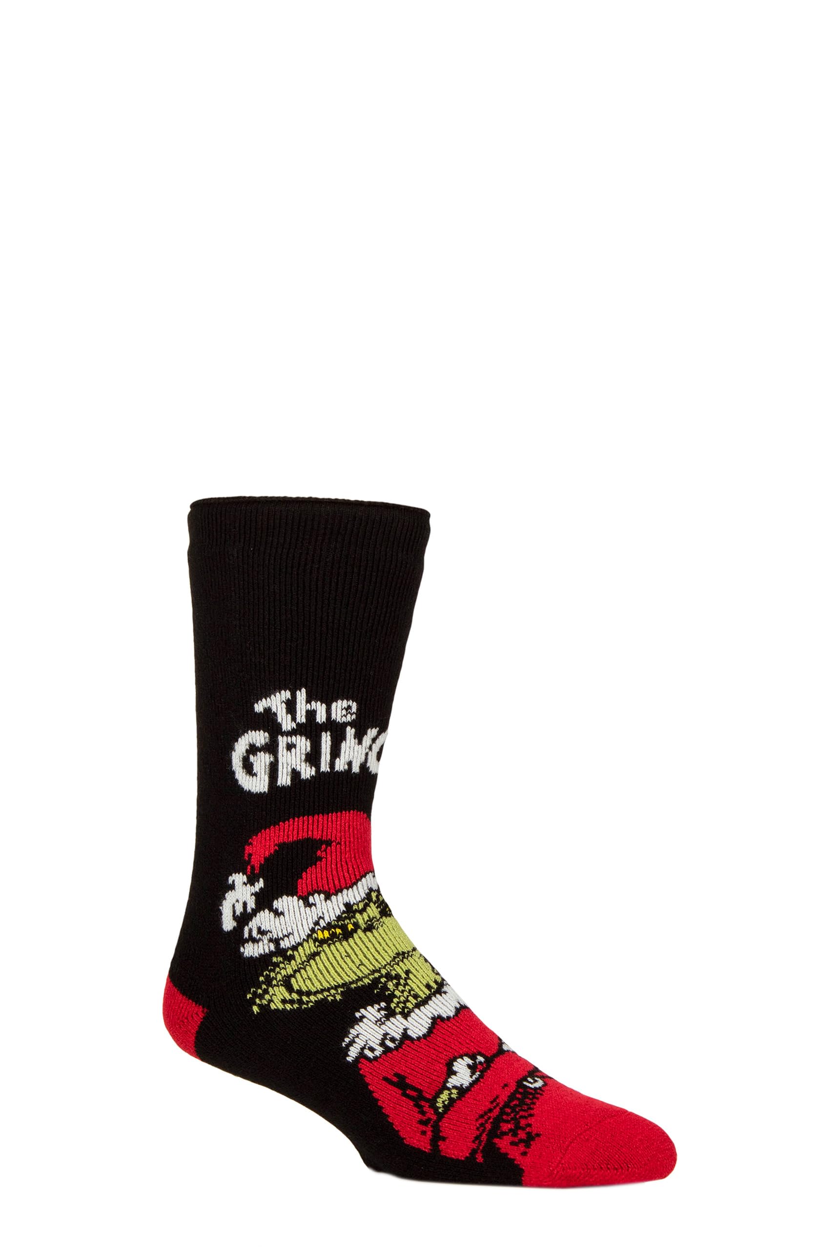 HEAT HOLDERS SOCKSHOP The Grinch Thermal Socks for Men 1.6 TOG Lite Thick Warm Cosy Soft Winter Lounge Bed Wear Novelty Character Gift Comfortable Cold Weather Layers Indoor Use Black 6-11