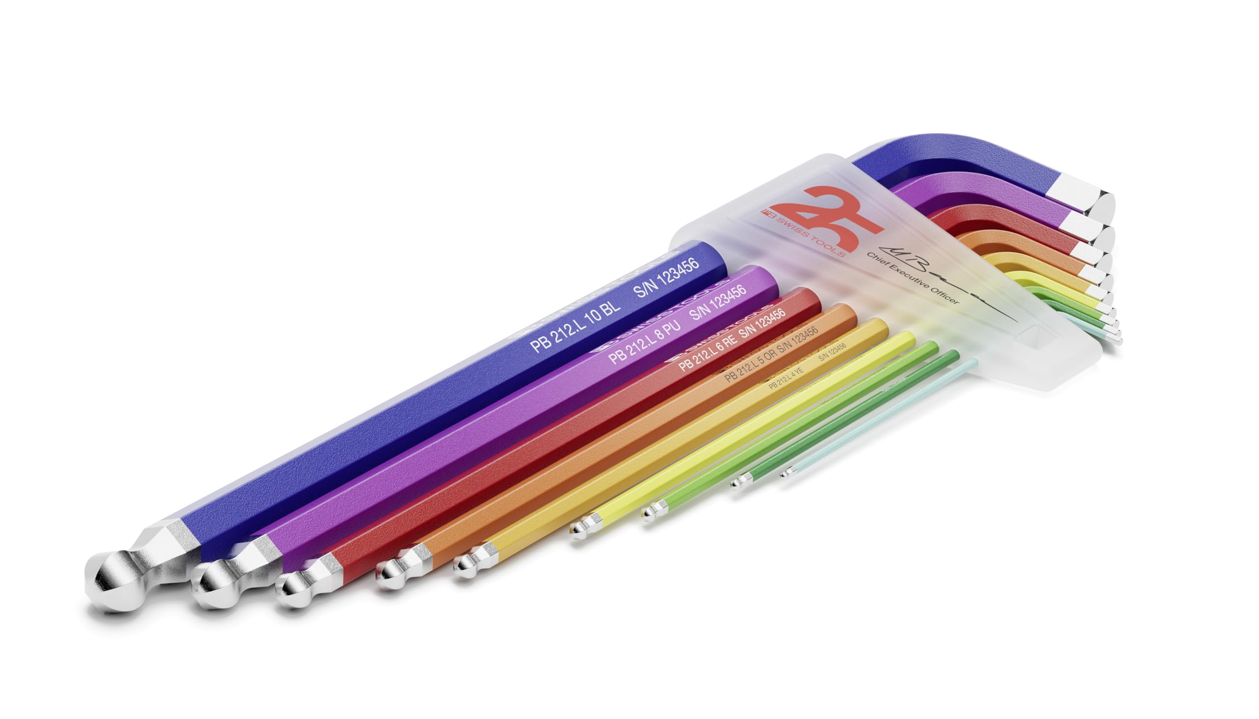PB SWISS TOOLS Innensechskantschlüssel Set 1,5-10 mm, 212.LH-10RB25YCN