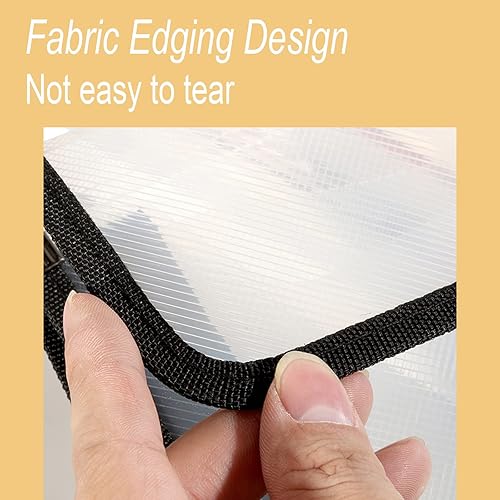 Miniatura 4 de 12x16.5 Portafolio A3 PP Plástico Transparente Oxford Tela Borde Impermeable Negro 1 Paquete