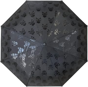 Suck UK - Skull Umbrella Black Umbrella Compact Umbrellas for Women & Gothic Accessories Skull Gifts & Mens Umbrellas Windproof Gothic & Gifts Decor & Goth Decor