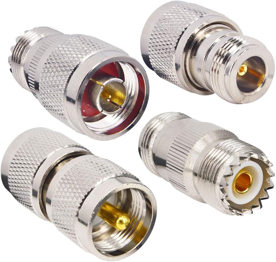onelinkmore RF Coaxial Adapter Connector Kit N Male/Female to UHF PL-259 SO-239 M/F Straight Adapter