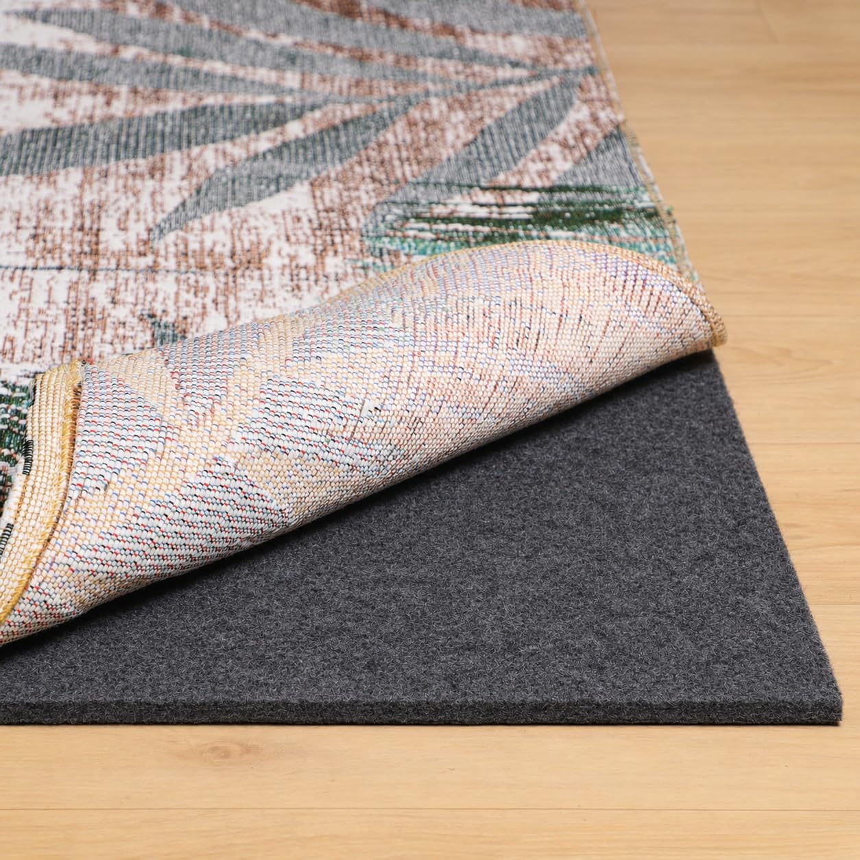 Rug Pad 9' x 12' Non Slip for Hardwood Floors, Waterproof Felt Rug Pad with Extra Thick Padding, Non Skid Carpet Pad for Area Rugs, Safe for All Floor Finishes, Soundproof Protective Rug Underlay