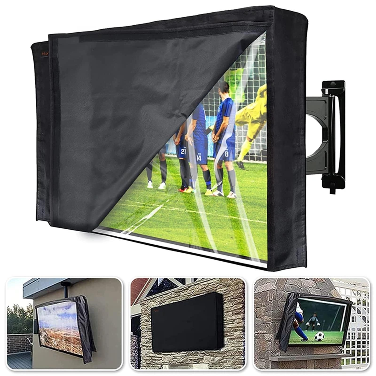 Funda for TV de Exterior de 22 a 65 Pulgadas, Resistente a la Intemperie y con Bolsillo de Almacenamiento con Cremallera Impermeable, Universal. para TV(FOR 36-38inch TV)