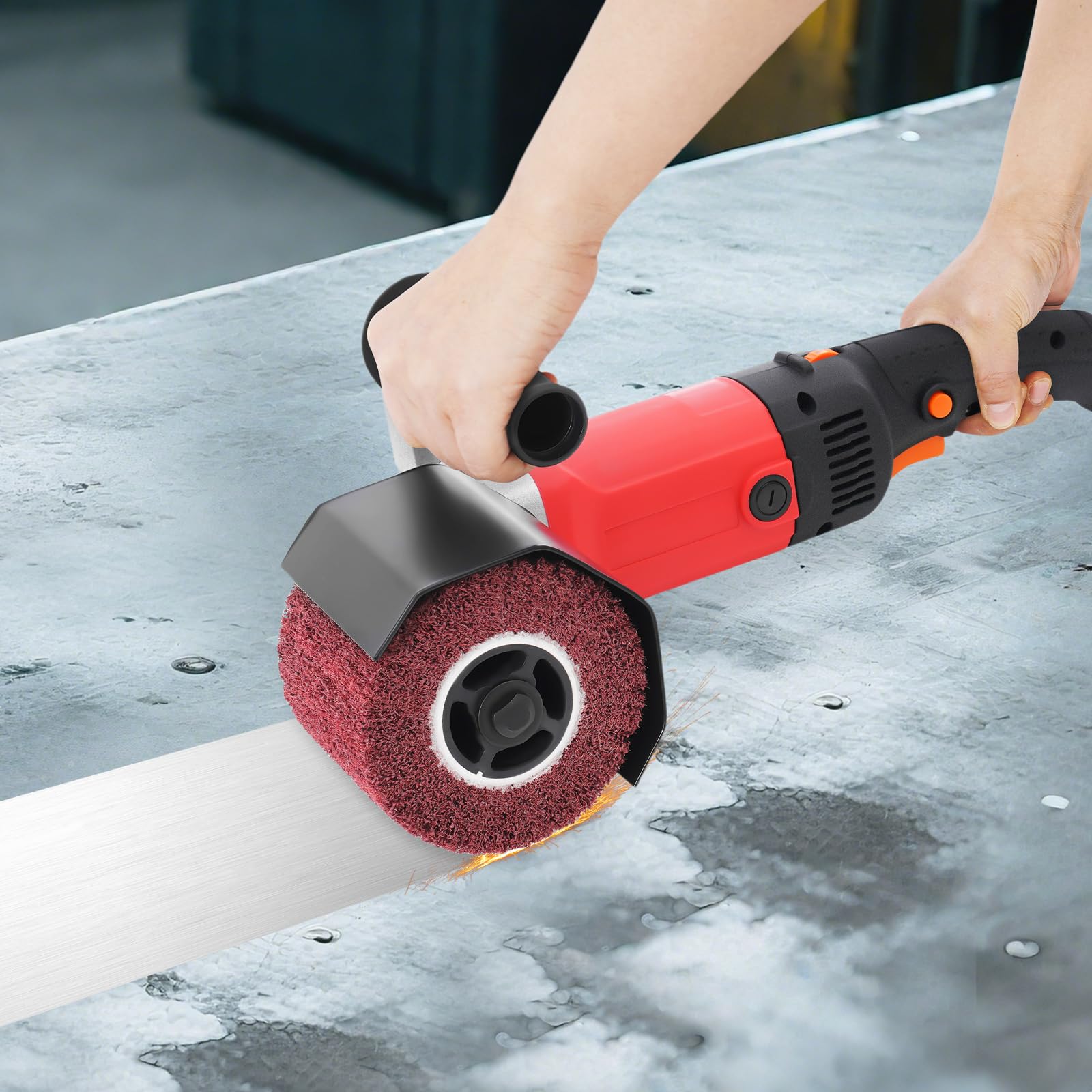 Pulidora profesional – Amoladora eléctrica con 100 – 3000 rpm y 6 velocidades, máquina pulidora automática/metal/madera, lijadora giratoria de alto rendimiento