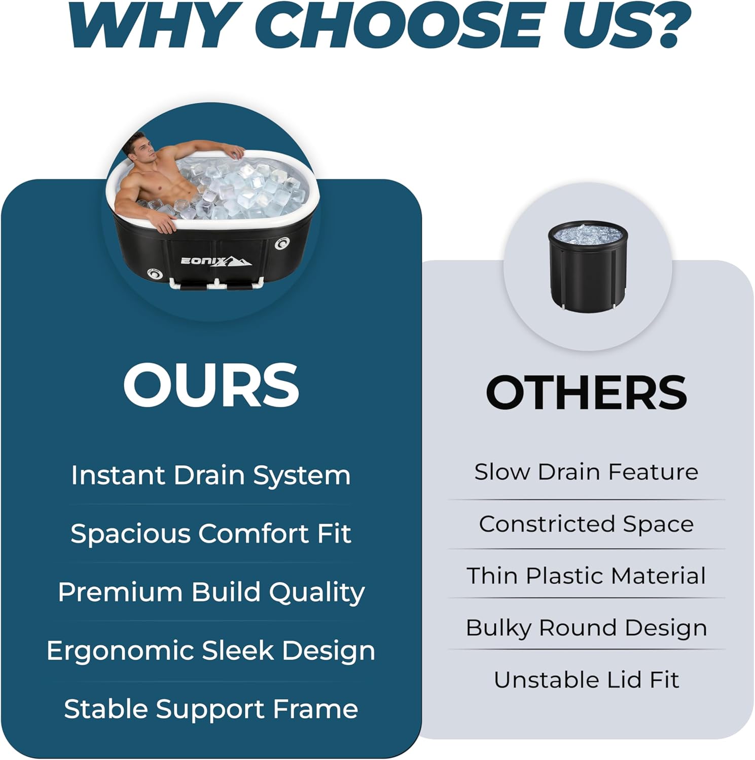 Upgrade 123 Gal Large Oval Ice Bath Tub for Athletes- Portable Bathtub,Foldable Multi-Layered,Bathtubs with Cover Cold Plunge Tub for Athletes, Home Gym, Outdoor Recovery Use