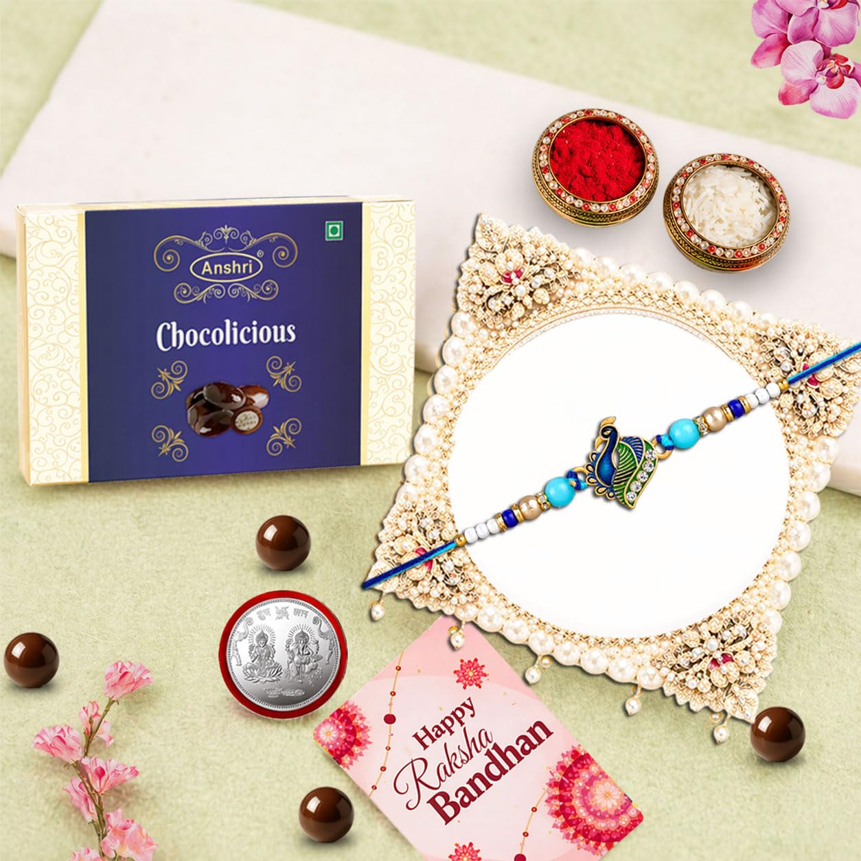 Rakhi With Chocolate Gift, Rakhi For Brother, RakhiGift, RakhiGiftForBrother, RakhiSet Of 1 A1286-picture-12