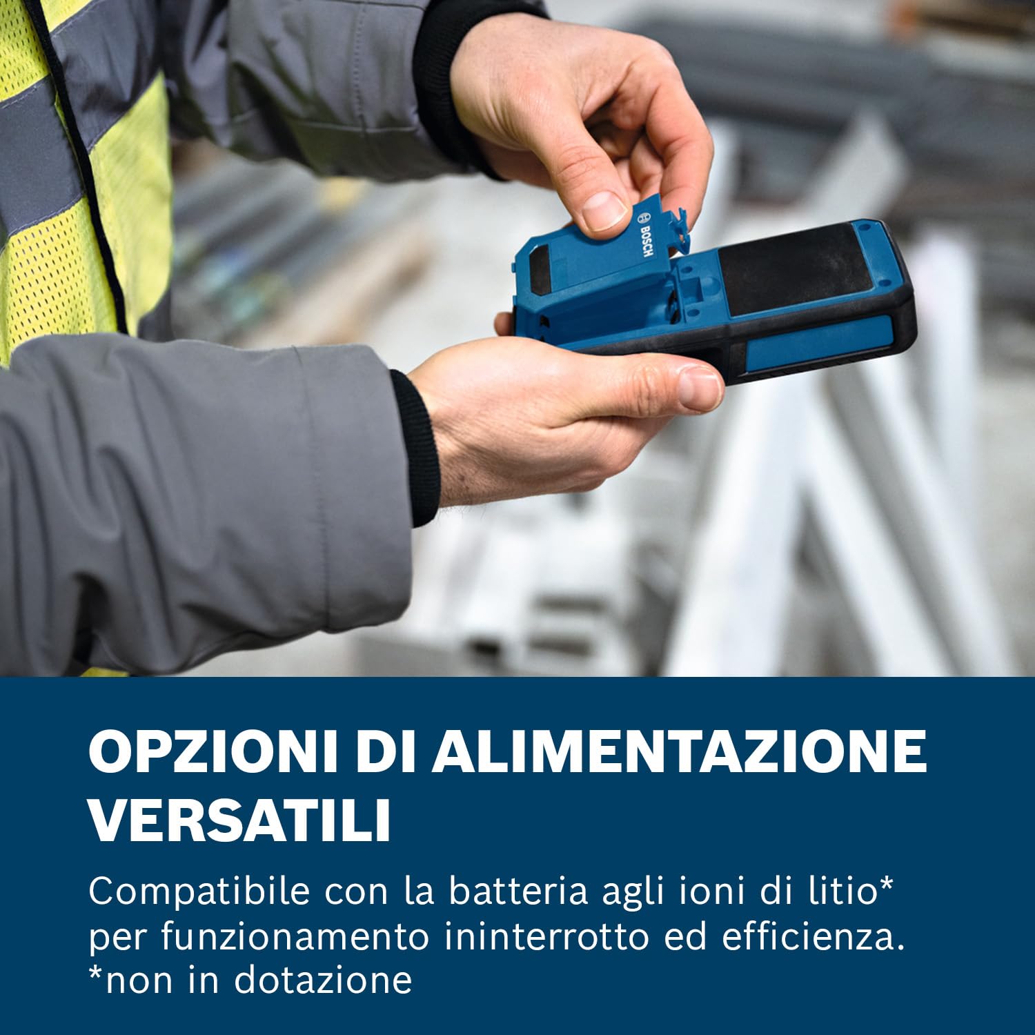 Bosch Professional Igrometro senza pin GMM 1-15 (non invasivo, misura 37 tipi di legno e 10 materiali da costruzione, protezione IP65, 2 batterie AA, custodia)