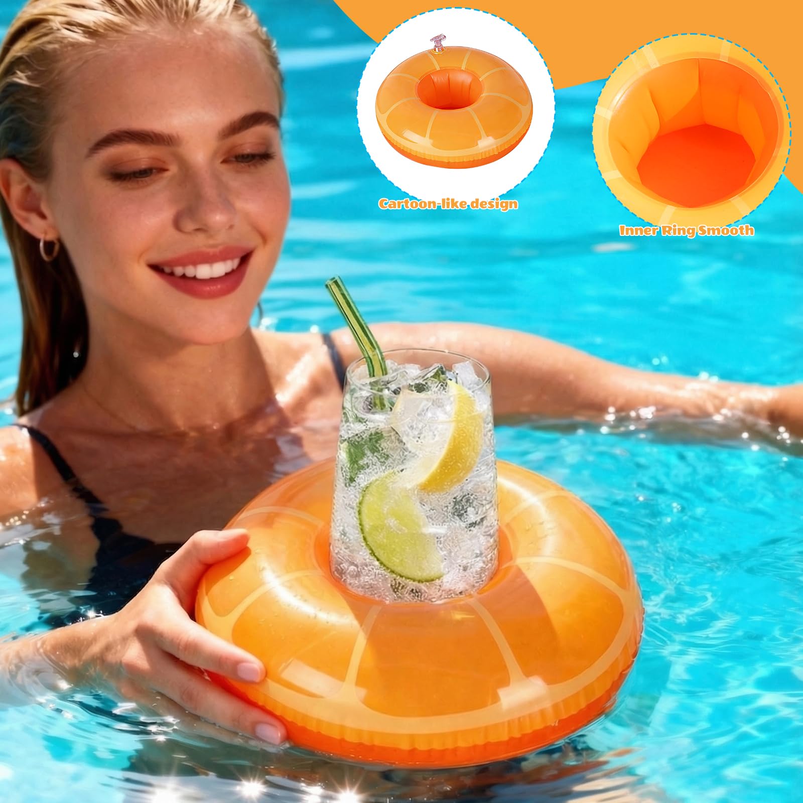 Luftmatratze Pool Erwachsene, Aufblasbare Wasserhängematte mit Kopfstütze, Lounge Liege mit 21 Löchern, Schwimmmatratze für Strand Sommer Wasserparty, PoolZubehör, 180X86 cm (Blau)