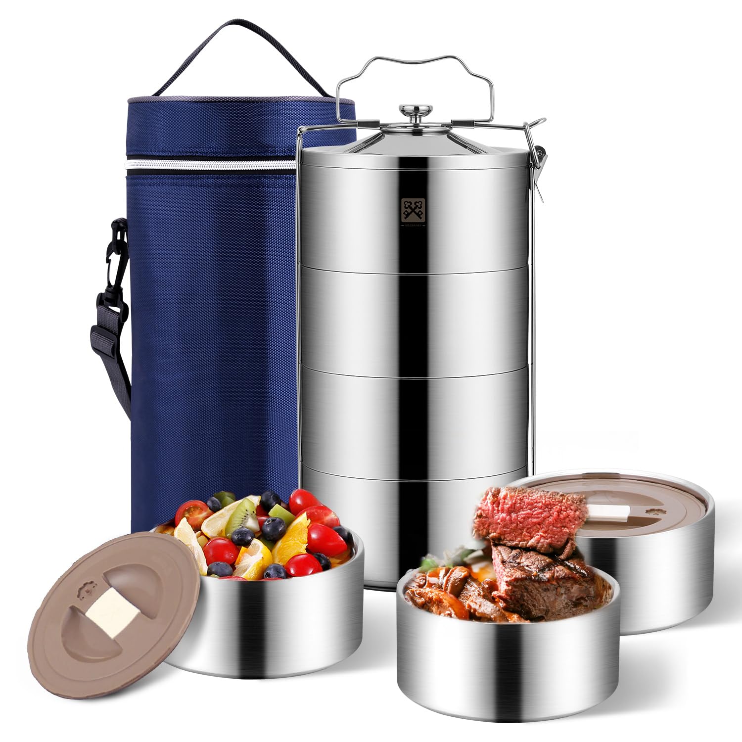Amazon.com: GOLDEN KEY 80oz Stainless Steel Stackbale Lunch Box