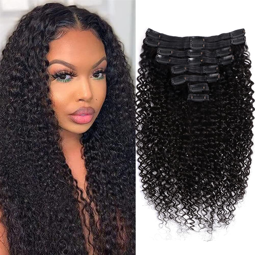 Graww Curly Clip in Hair Extensions for Black Women 8Pcs