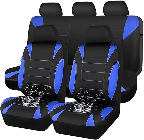 Miniatura 21 de Car Pass - Fundas impermeables de neopreno para asientos, juego completo negro de ajuste universal, fundas protectoras para interior de auto SUV