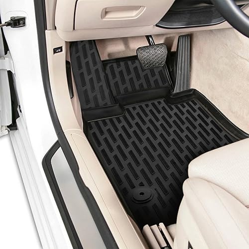 Miniatura 3 de Alfombrillas para Honda Civic 2016-2021 TPE 3D para todo tipo de clima, forro delantero y segunda fila con paredes altas, juego completo negro