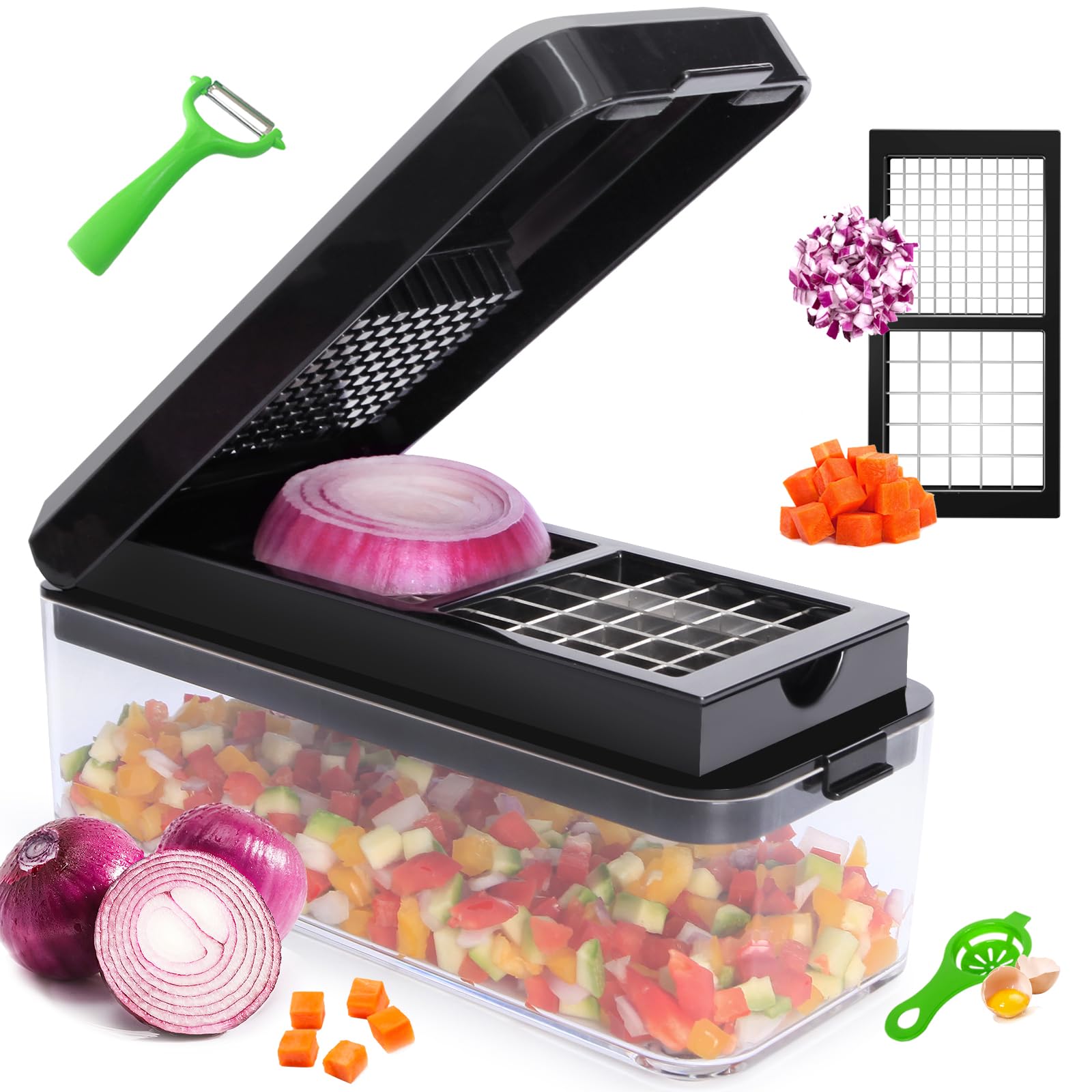 Amazon.com: Vegetable Chopper, 4 in 1 Veggie Chopper, Multi