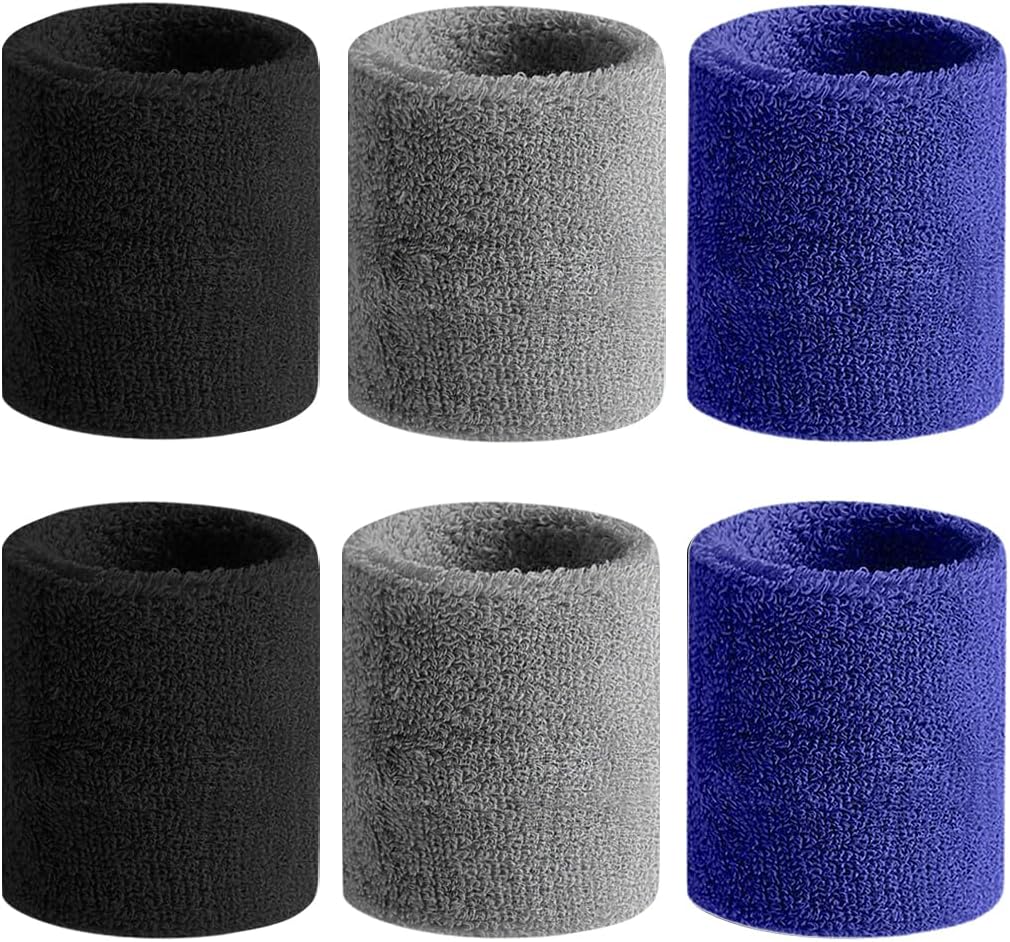 BEACE Sweatbands Sports Wristband for Men & Women - Moisture Wicking Athletic Cotton Terry Cloth Sweatband for Tennis, Basketball, Running, Gym, Working Out