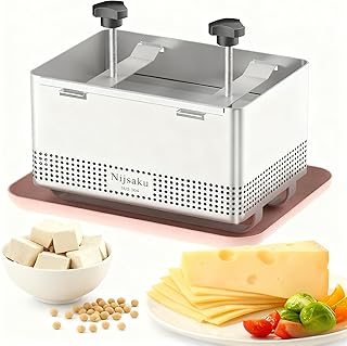 Tofu Press Stainless Steel Tofu Press & Paneer Maker - Cheese Press Food Strainer for Homemade Tofu, Paneer, Vegan Cheese - Heavy Duty with Adjustable Pressure for Firm or Extra Firm Tofu XL