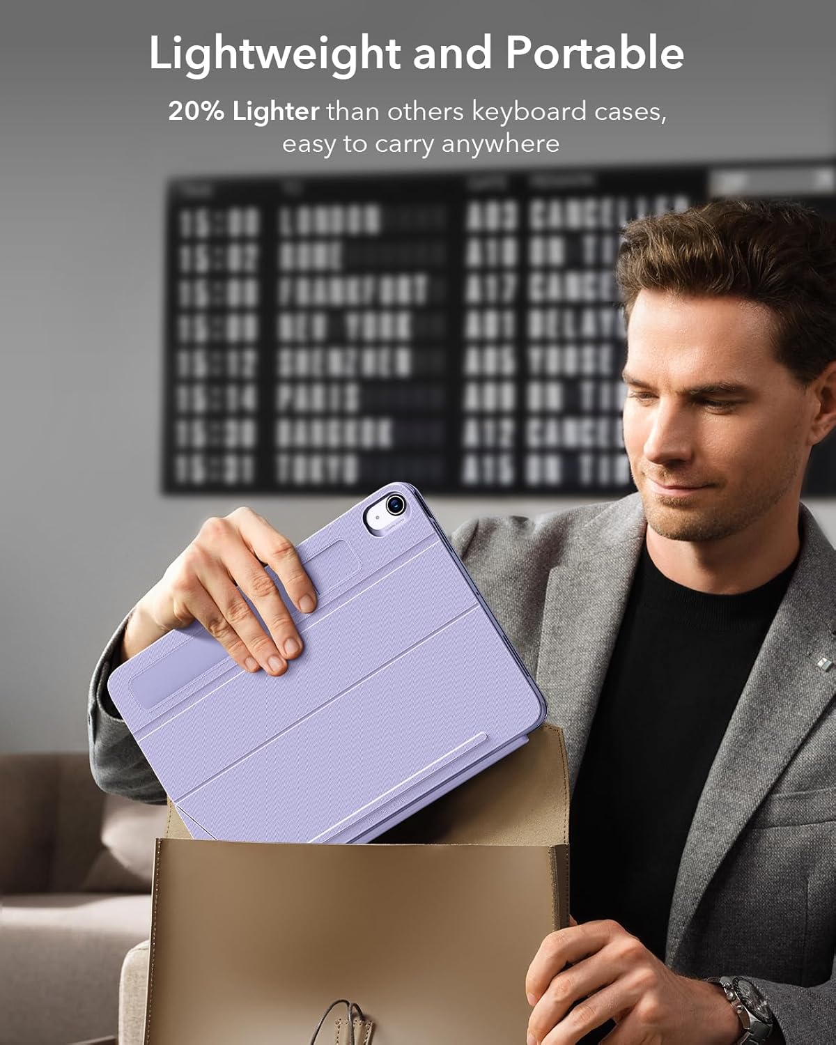 ESR for iPad Air 11 Inch Case with Keyboard M4/M3/M2 (2026/2025/2024) & Air 5th/4th Gen Shift Keyboard Case, Magnetic Detachable Keyboard, Portrait/Landscape Modes, Click-Anywhere Trackpad, Purple