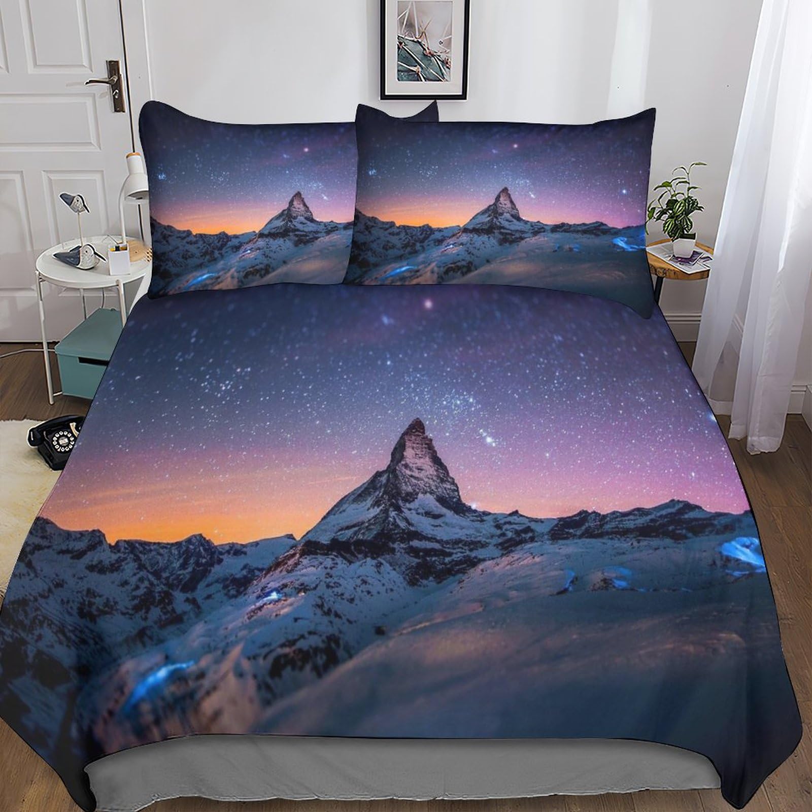 Housse de couette starry sky romantique en microfibre douce