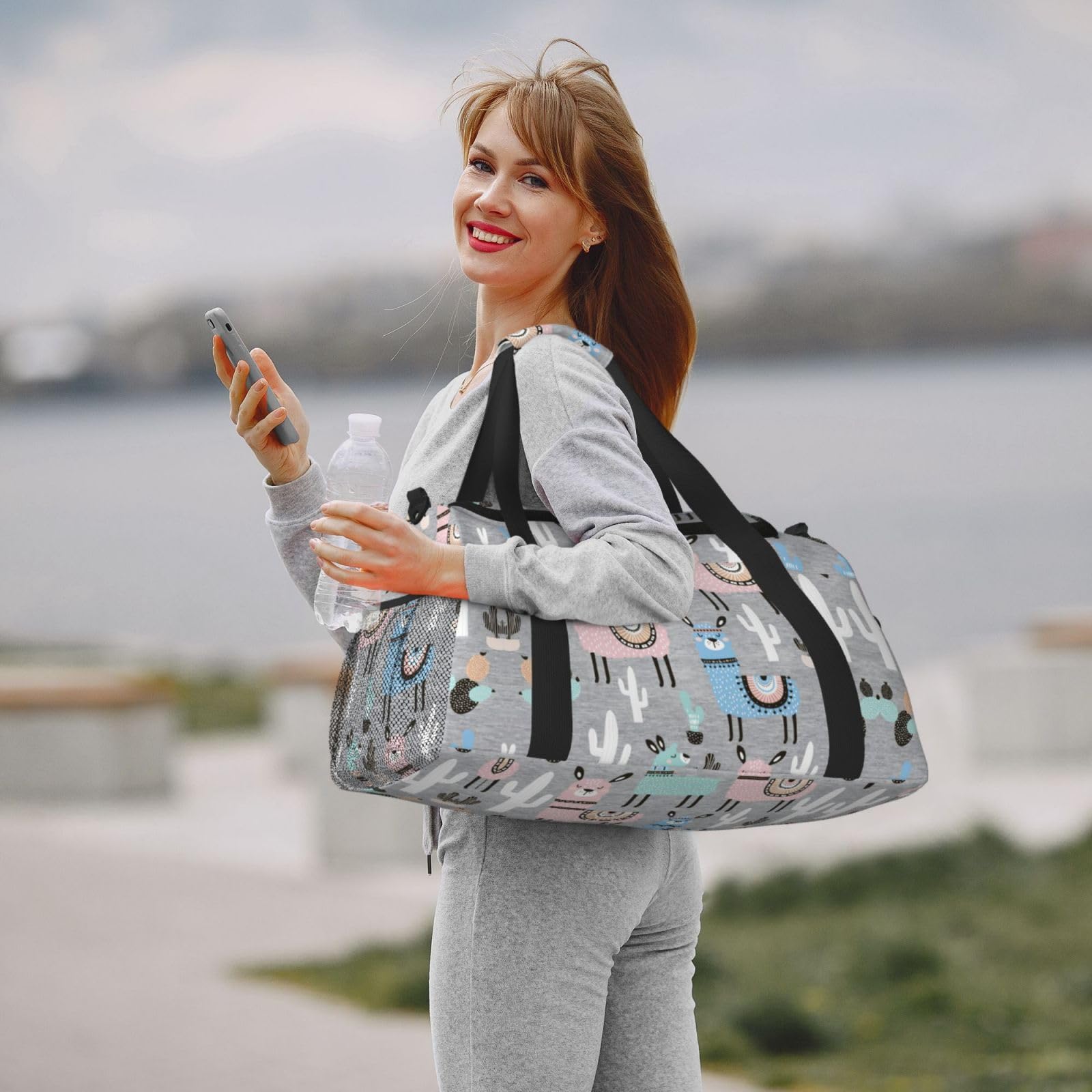 Lama kaktus torba na ramię kobiety mężczyźni podróżna torba crossbody torebka torba na ramię torebki robocze codzienna torba hobo