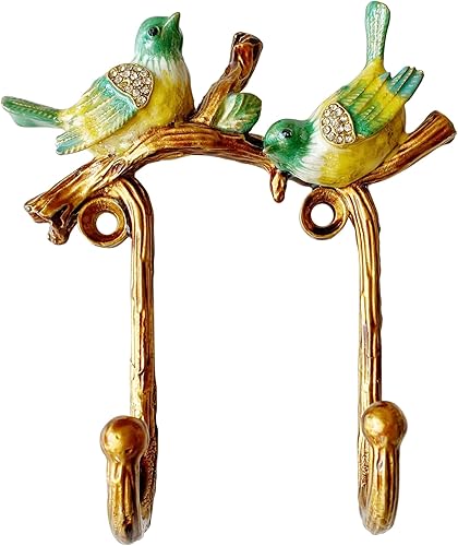 Gancho de pared decorativo con forma de pájaro vintage para colgar ropa, abrigos, toallas, llaves, sombreros, 1 paquete de gancho de pared montado