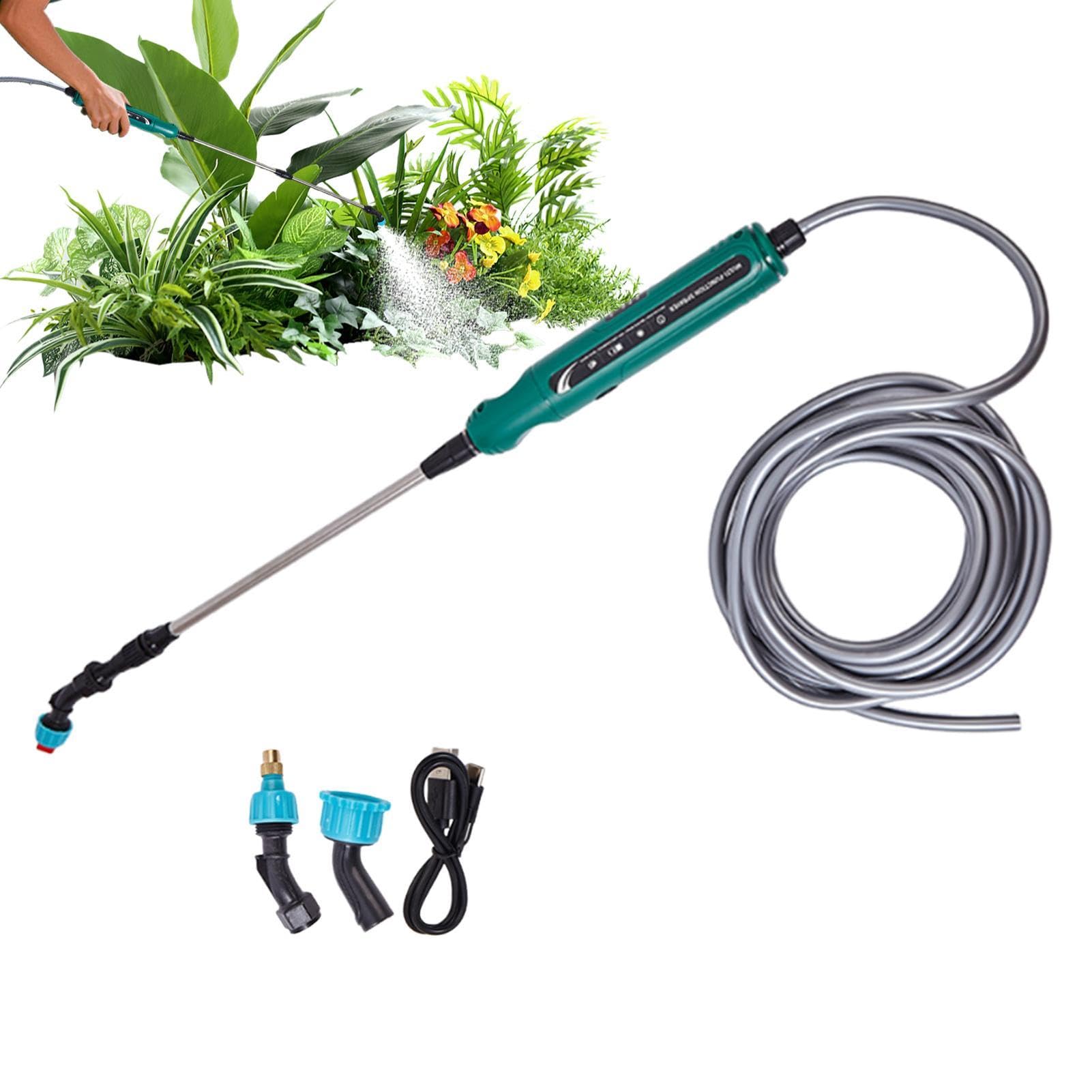 Pulvérisateur électrique 2000 mAh avec tuyau et 3 buses réglables pour jardin