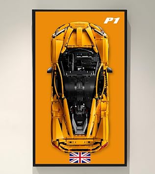 icuanuty Display Wallboard Compatible with Lego Technic P1 Hypercar 42172 Car Display Frame, Compatible with Lego Car Wall Mount, Only Wallboard