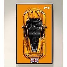 icuanuty Display Wallboard Compatible with Lego Technic P1 Hypercar 42172 Car Display Frame, Compatible with Lego Car Wall Mount, Only Wallboard