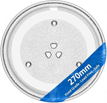 Universal 270mm Microwave Turntable Glass Plate Replacement with 6 Fixers