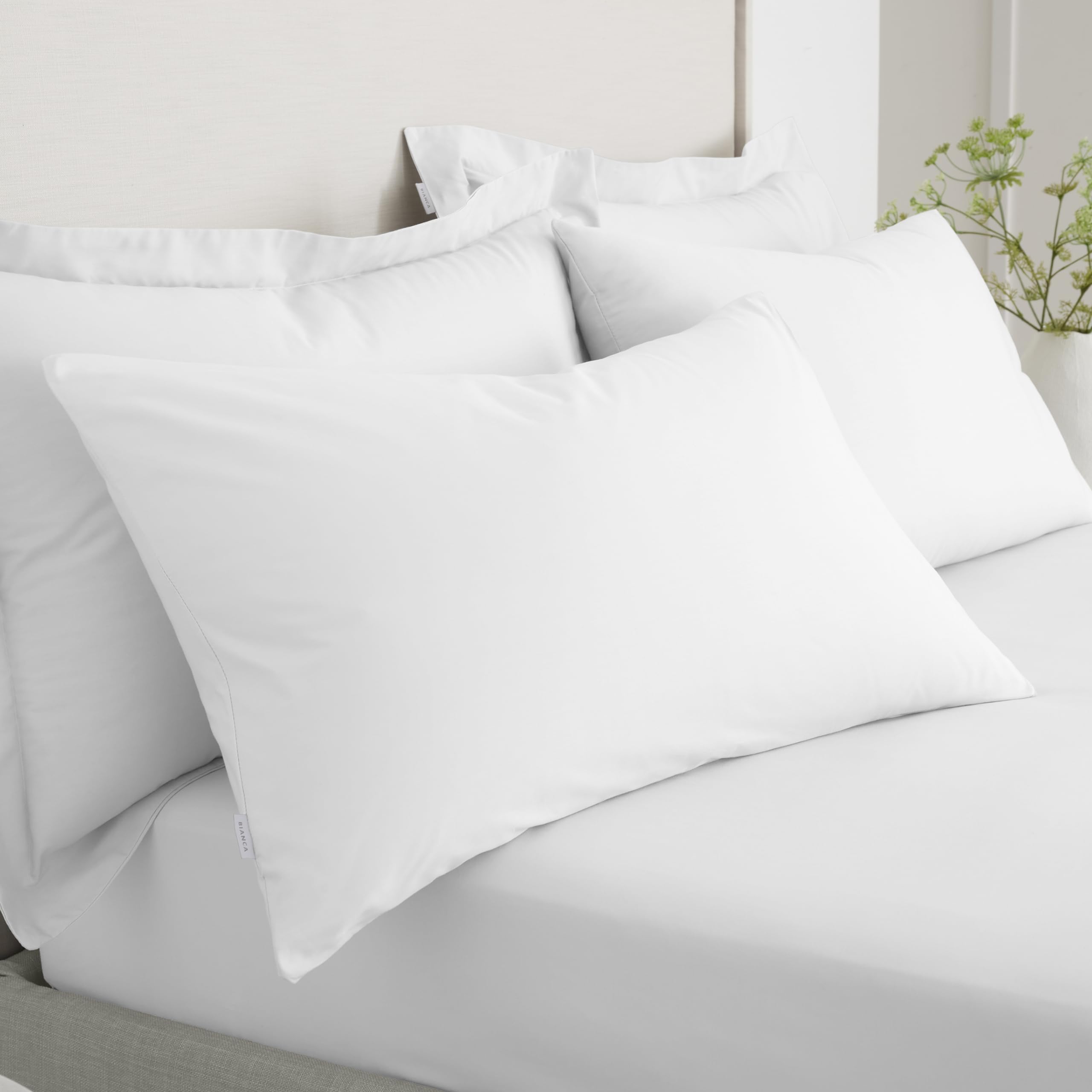 Bianca  200 Tc Cotton Percale Standard Pillowcase Pair - White - Standard