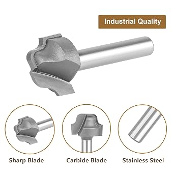SpeTool Juice Groove Router Bits for Creating Precise Drainage Grooves and Decorative Edges with A 1/8 Radius and A 1/4 Shank in Custom Woodworking Projects