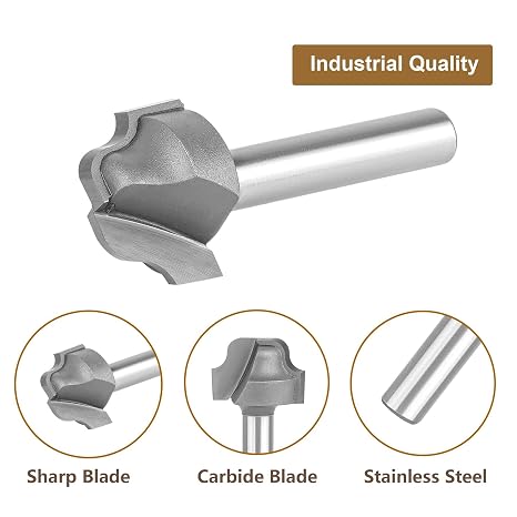 SpeTool Juice Groove Router Bits for Creating Precise Drainage Grooves and Decorative Edges with A 1/8 Radius and A 1/4 Shank in Custom Woodworking Projects
