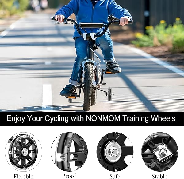 TFSZE Rotelle bicicletta bambino,Ruote Ausiliarie per Biciclette,Rotelle Stabilizzatori,Training Wheels for Bikes Stabilizzatori,Ruote di Sostegno di Sicurezza - 5