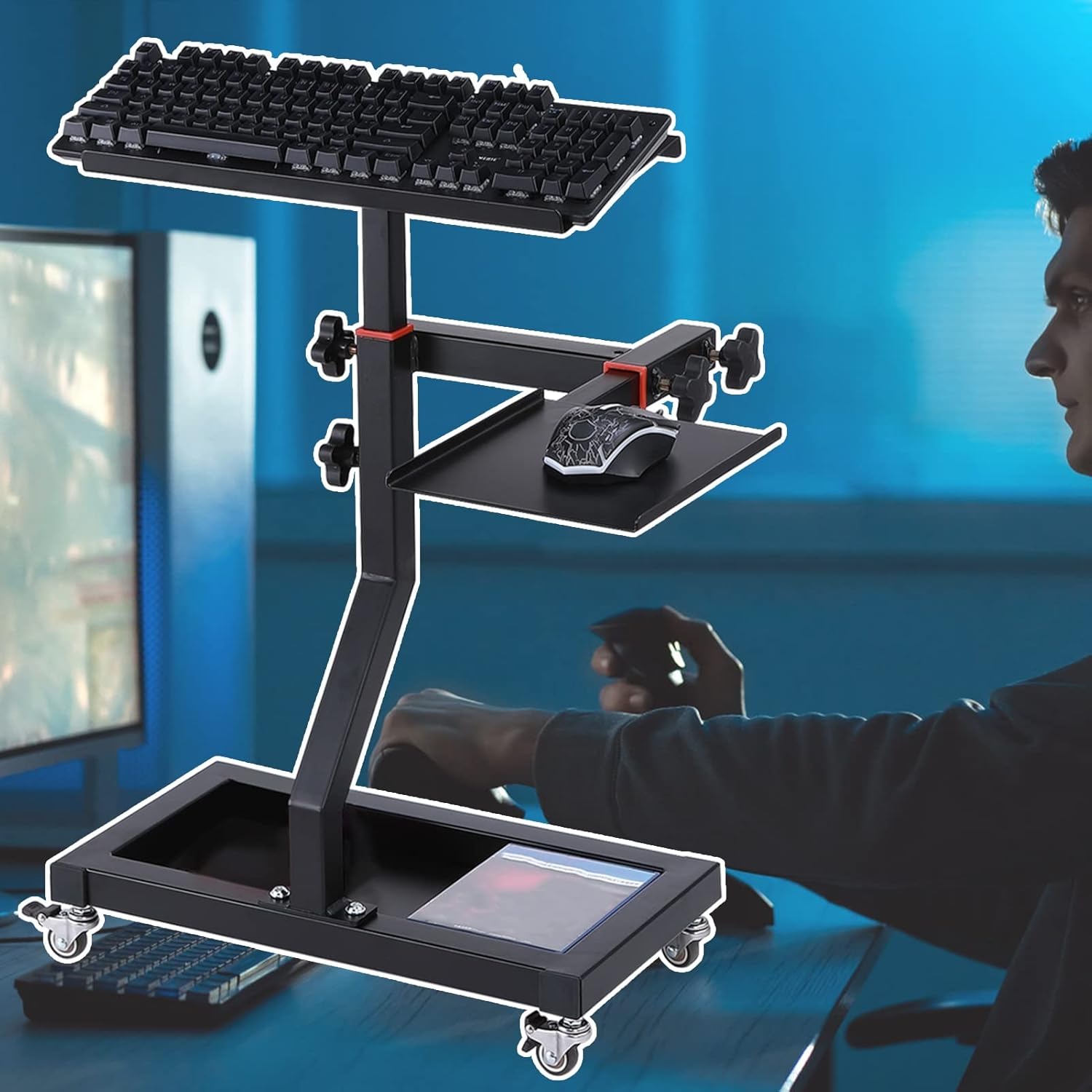 ZIMGOD Standing Keyboard & Mouse Tray, Adjustable Keyboard