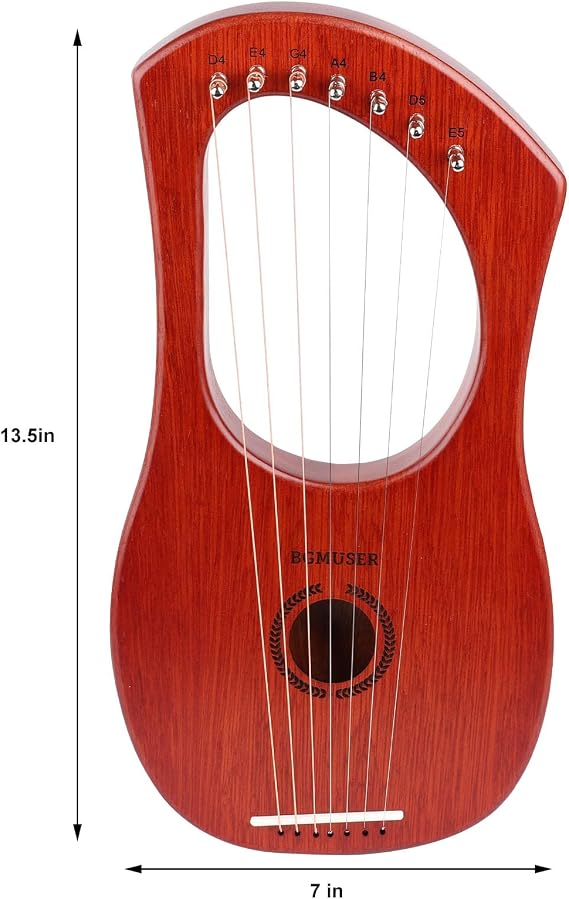 Lyre Harp 7 Strings Mini Harp Instrument Gift for Adult Beginner