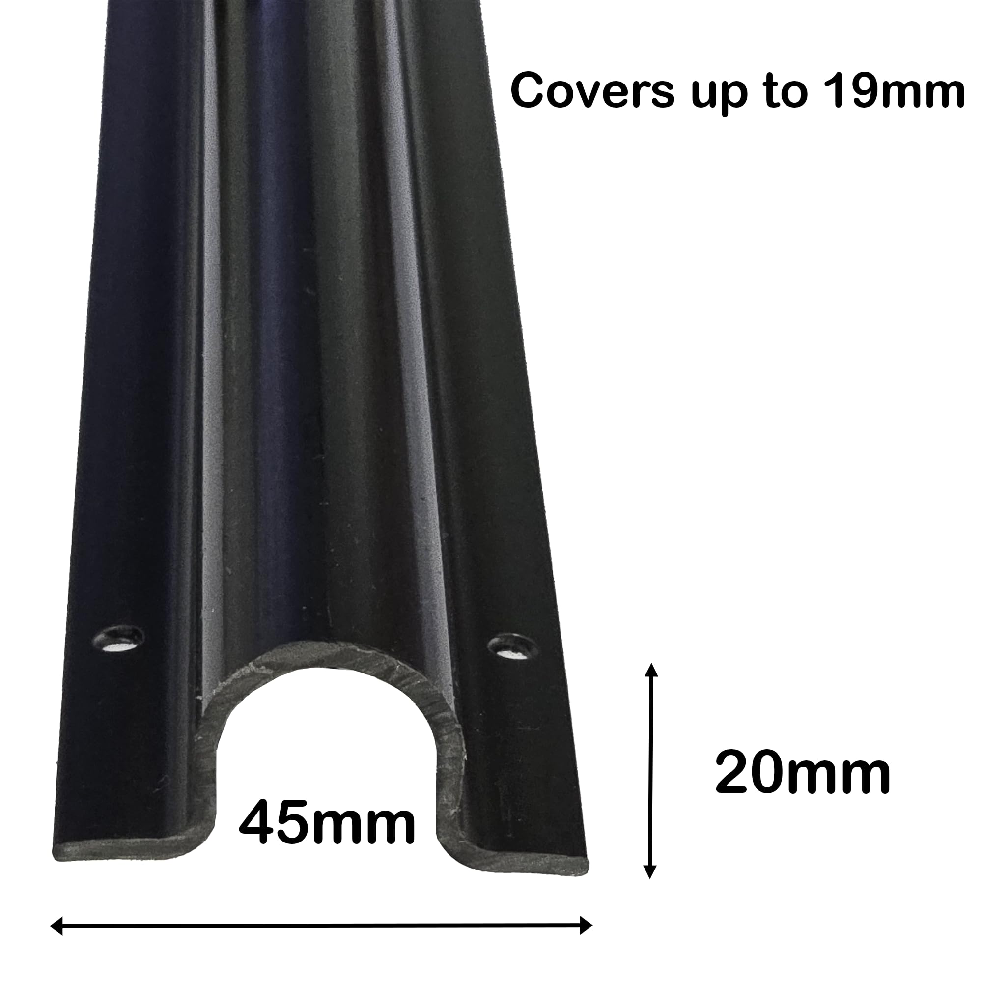 5 x 60 cm, protector de cable de uso externo negro para proteger datos telefónicos al aire libre, cables eléctricos, mangueras o tuberías de hasta 25 mm de grosor. La tapa de rosca a la pared