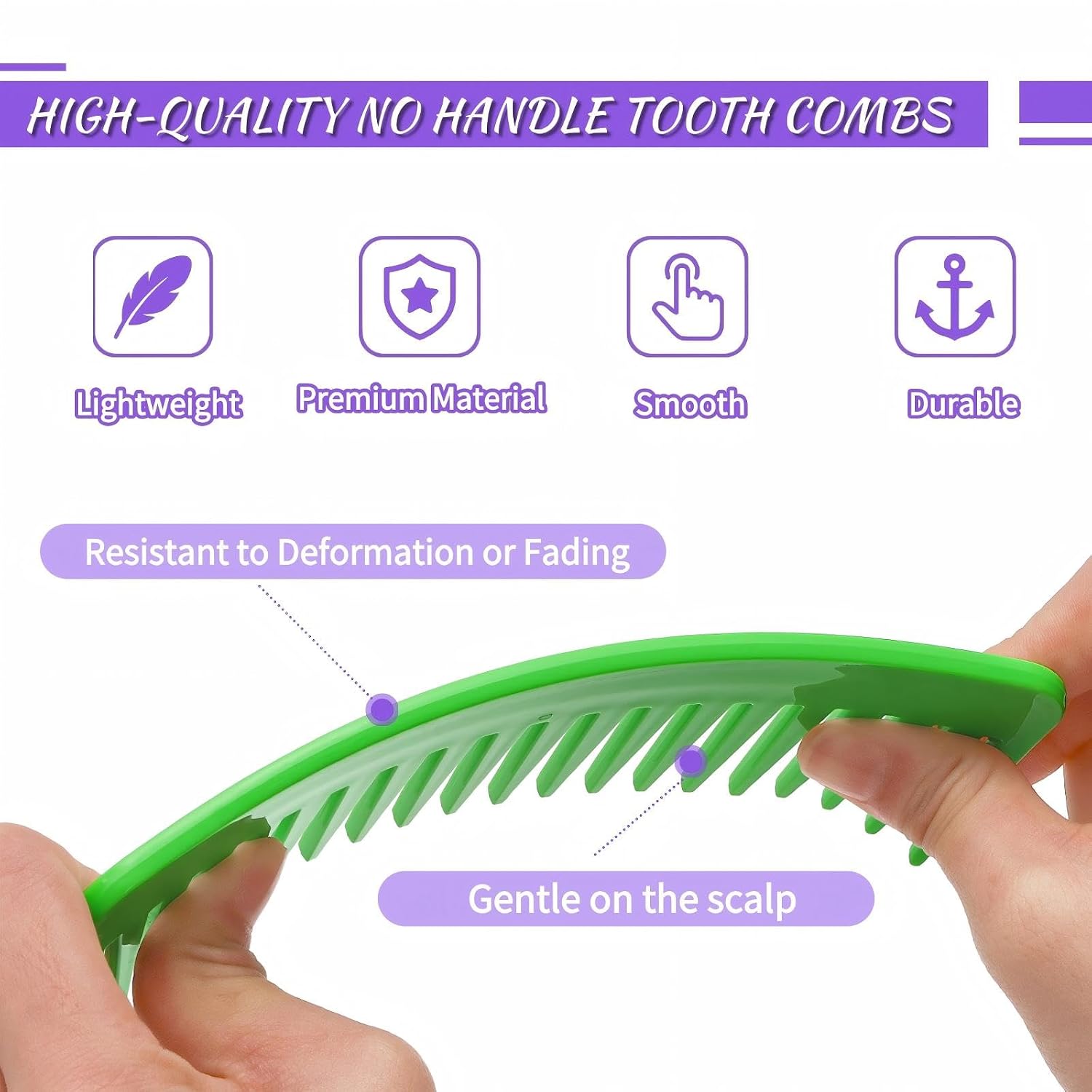 100 PCS Wide Tooth Comb Bulk, 6 Inch Large No Handle Tooth Combs, Plastic Hair Detangling Comb for Curly, Wet, Dry, Thick Hair, Portable Styling Shampoo Combs for Travel, Man, Woman, 5 Colors