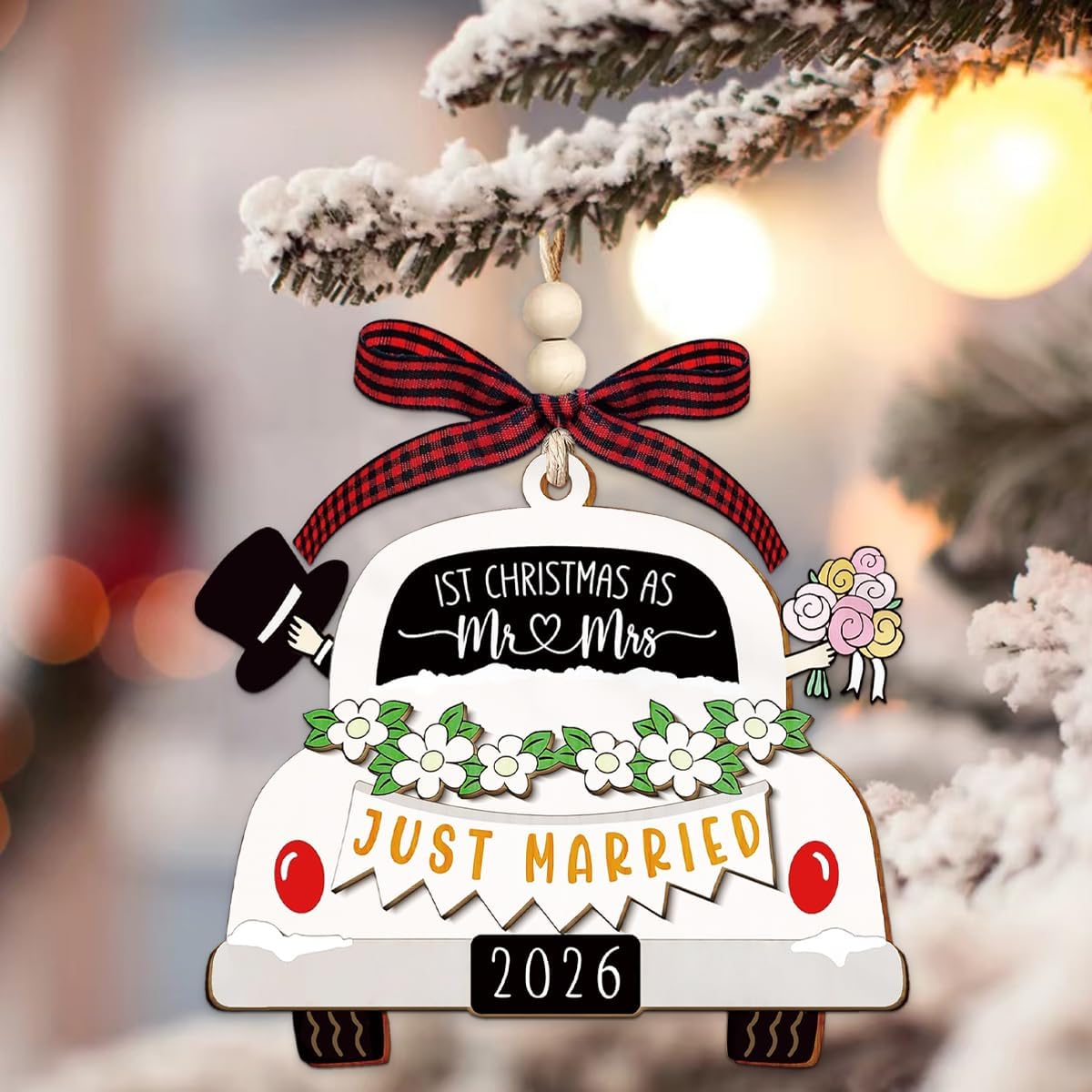 Our First Christmas Married Ornament 2026, Wedding Ornament, Newlywed Gift