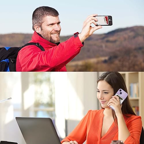 Miniatura 5 de Cartera de cuero para teléfono con tarjetero para teléfono, adhesivo adhesivo para billetera, elegante funda para teléfono, soporte para tarjetas de