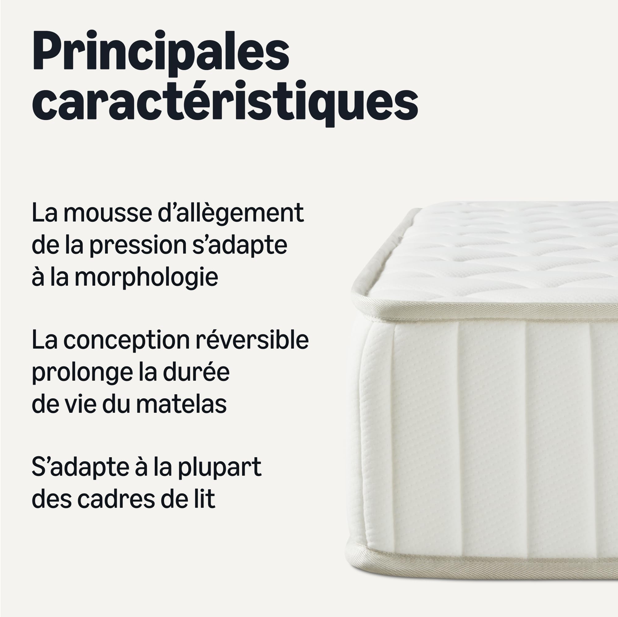 Amazon Basics Matelas en Mousse Viscoélastique, Moyennement Ferme (H3), Hauteur 20cm, Dimensions 90cm x 190cm