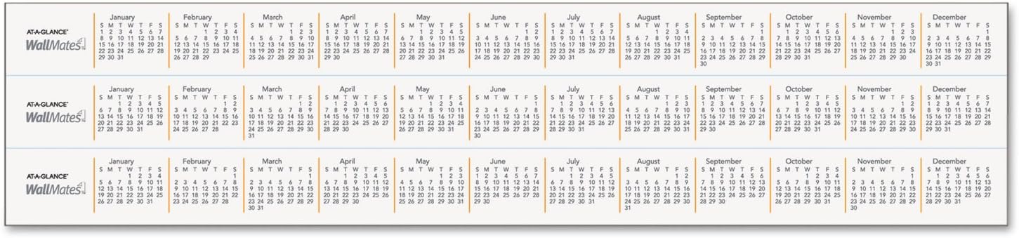 AT-A-GLANCE AW402028 WallMates Self-Adhesive Dry Erase Monthly Planning Surface, 18 x 12