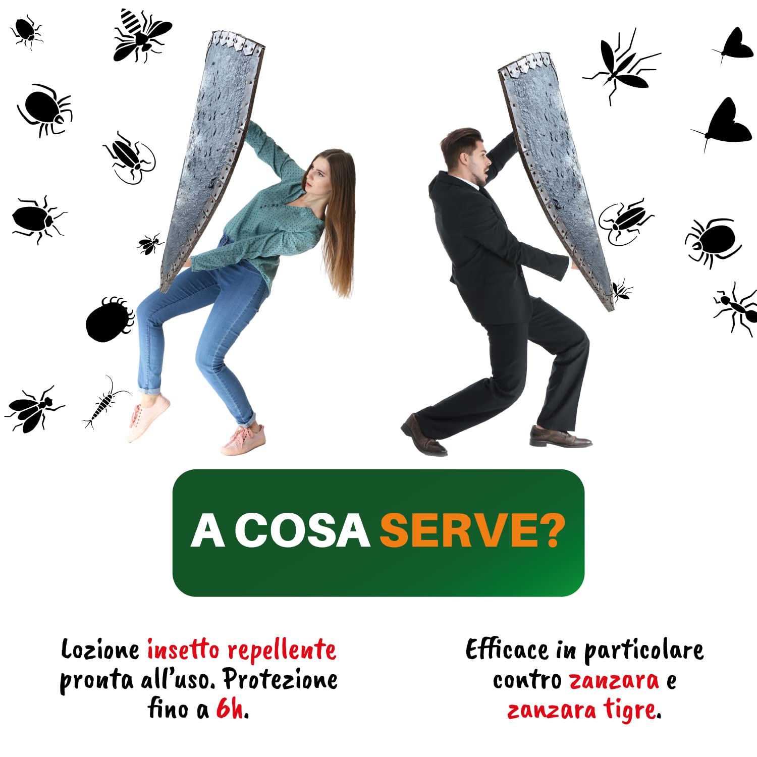 Loziorep Classico | Lozione Repellente Protegge Tutta La Famiglia da Zanzare, Zanzare Tigre | Protezione Insetto Repellente per Mani e Corpo | Lozione per Il Corpo | 2 Flaconi spray da 100ml