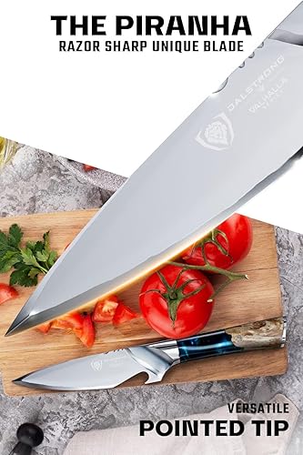 Miniatura 26 de DALSTRONG Cuchillo de filete - 6.5 pulgadas - Serie Valhalla - 9CR18MOV HC Acero - Resina Celestial y Mango de Madera - con Funda de Cuero