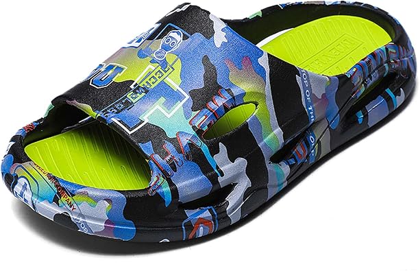 Mens summer sandals slippers beach shoes fashionable casual lightweight soft breathable comfortable anti slip wear-resistant printed flip flops
