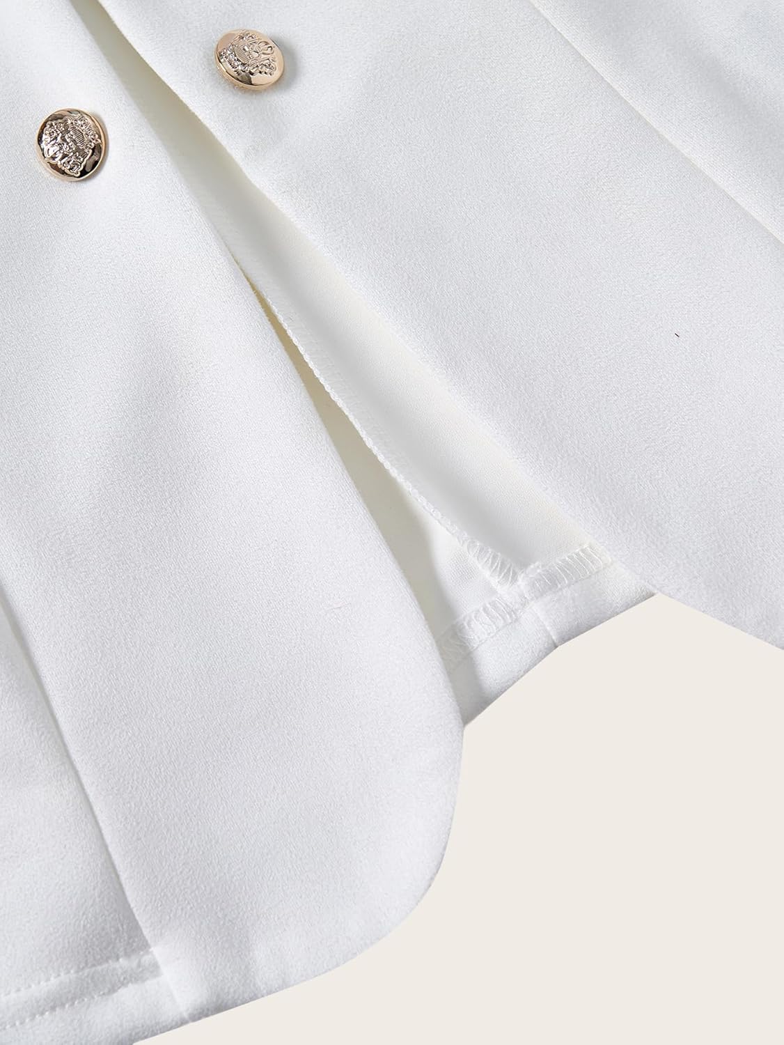 Women's Puff Sleeve Work Jacket Elegant Open Front Crew Neck Business Casual Blazer - Image 4