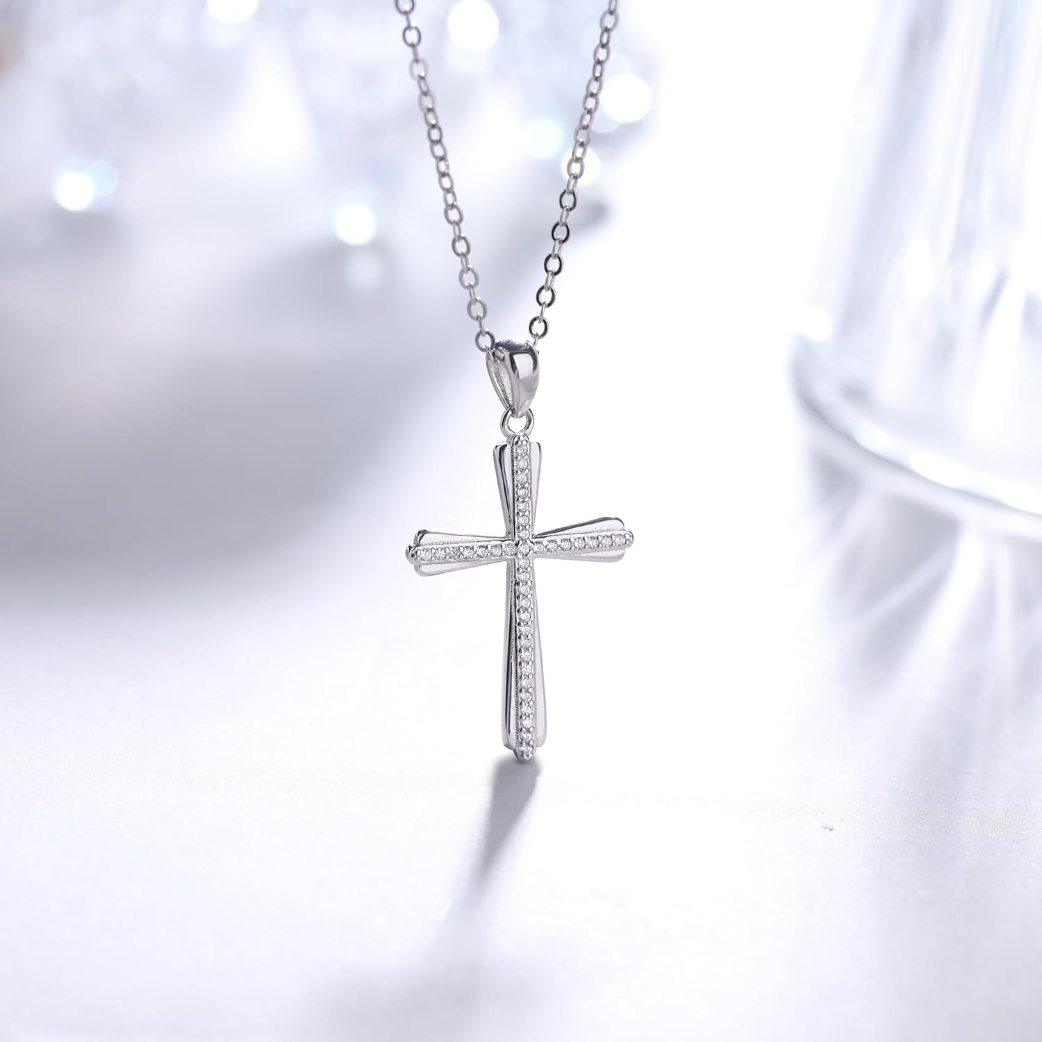 GAVU Cross Pendant Confirmation Necklace, 925 Sterling Silver Cross Necklace for Women - Image 5