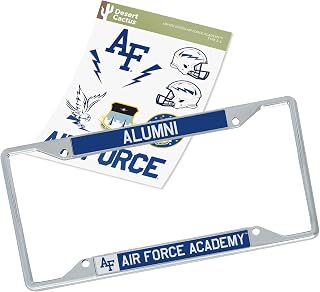 Desert Cactus United States Air Force Academy License Plate Frame and Stickers Bundle Gift Set USAFA Fightin Falcons Decals