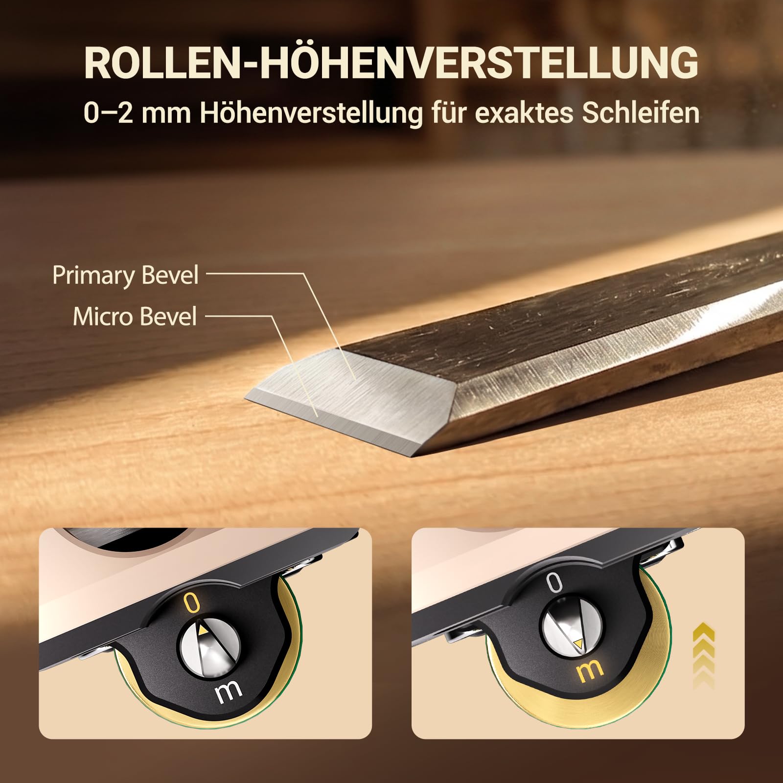 HONGDUI HD29 Schleifführung, Holzbearbeitung, Schärfsystem, Meißel, Schärfwerkzeug, Schärfbefestigung, Winkellehre, Honführung (für Hobelmesser) – verlängerte Backen
