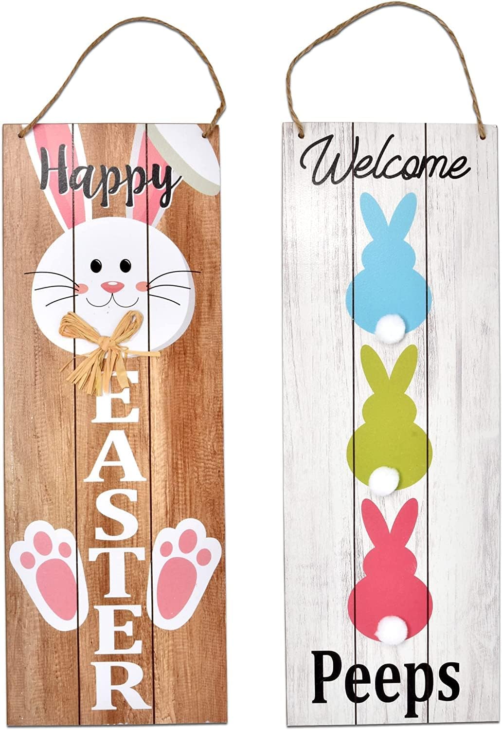 Spring Easter Sign Set of 2 for Front Door Wall