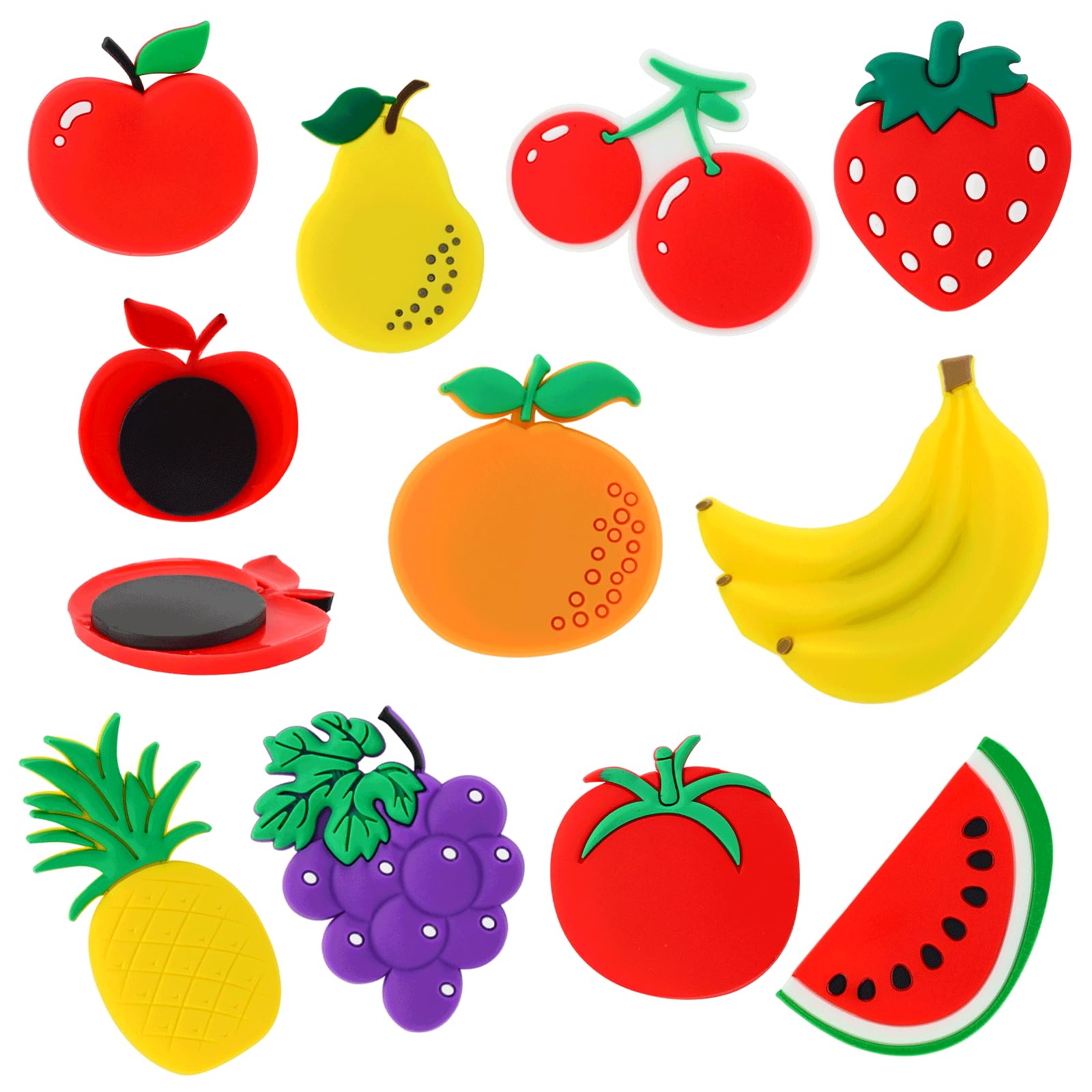 10 Fruit Magnets for Kids - Cute Soft Fridge Magnets, Child-Safe & Extra Large, Educational Toy for Ages 1+